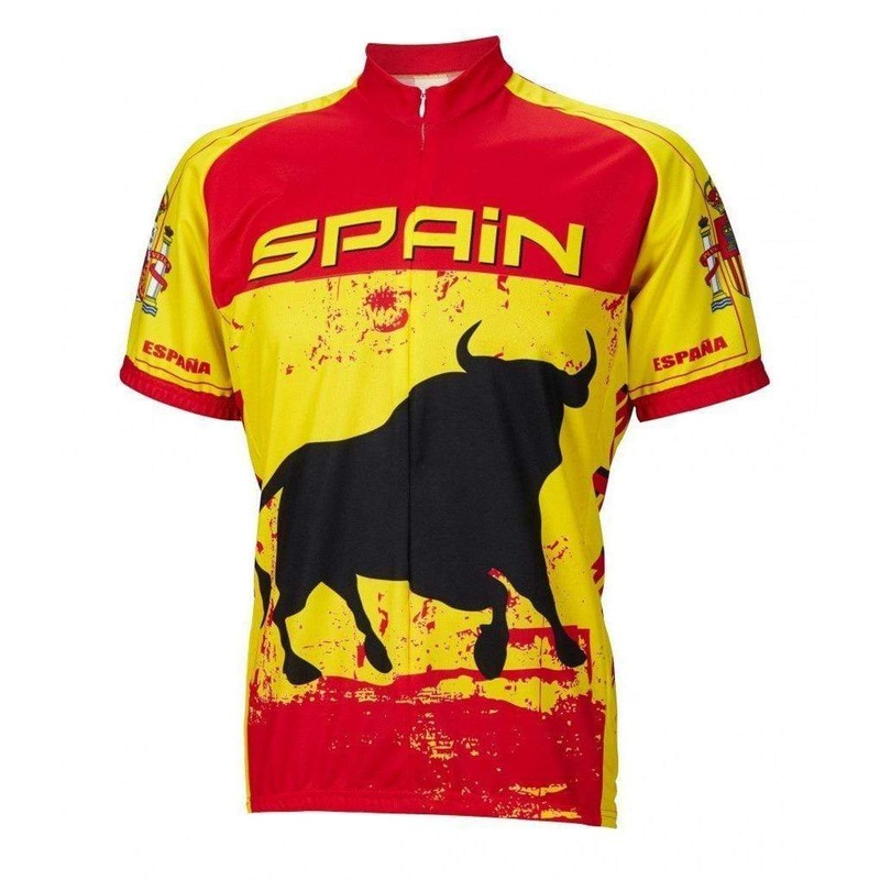 Men’s Spain Road Bike Jersey|Red/Yellow|Small|Medium|Large|X-Large|XX-Large|XXX-Large