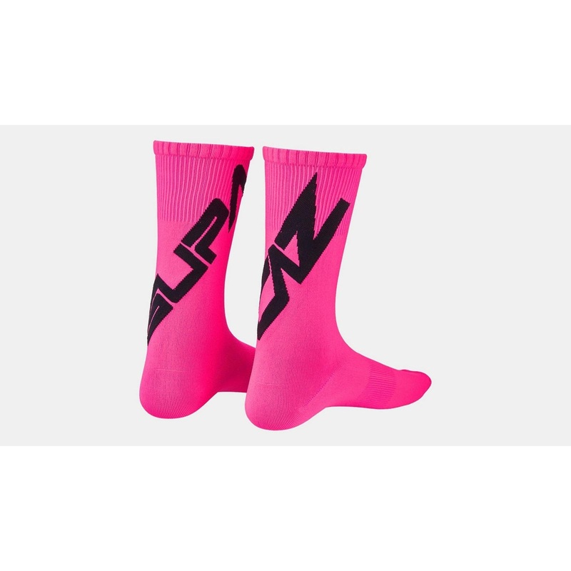 SupaSox Twisted Cycling Socks|Black/Neon Pink|Black/Neon Yellow|Black/Red|Black/White|White/Black|Small|Medium|Large