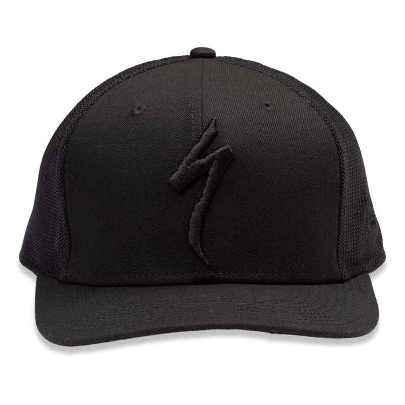 New Era S-Logo Trucker Hat|One Size|Black|Black/Grey|Blue