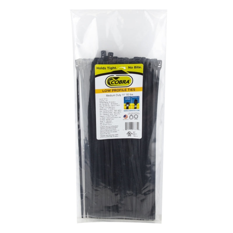 Cobra products Ties FlexRoute Ties 11` Black 100 pack