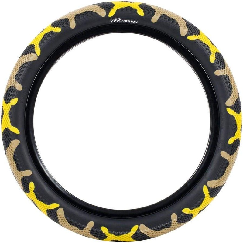 Cult X Vans Tire – 20 x 2.4, Clincher, Wire, Yellow Camo/Black