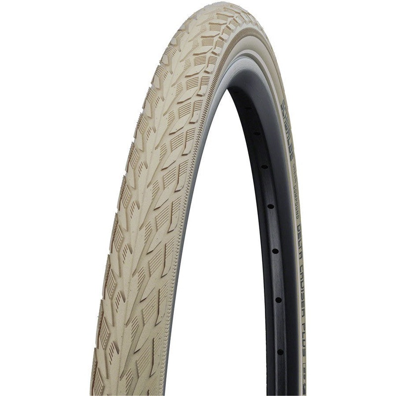 Delta Cruiser Tire, Creme/Reflective, PunctureGuard, SBC – 700 x 35c
