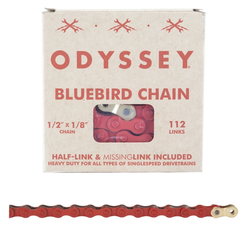 Odyssey Bluebird Chain – Single Speed 1/2 x 1/8 112 Links Red
