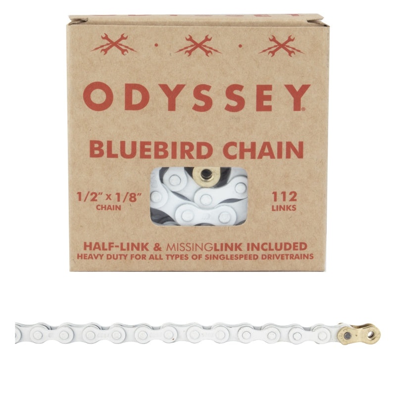 Odyssey Bluebird Chain – Single Speed 1/2 x 1/8 112 Links White