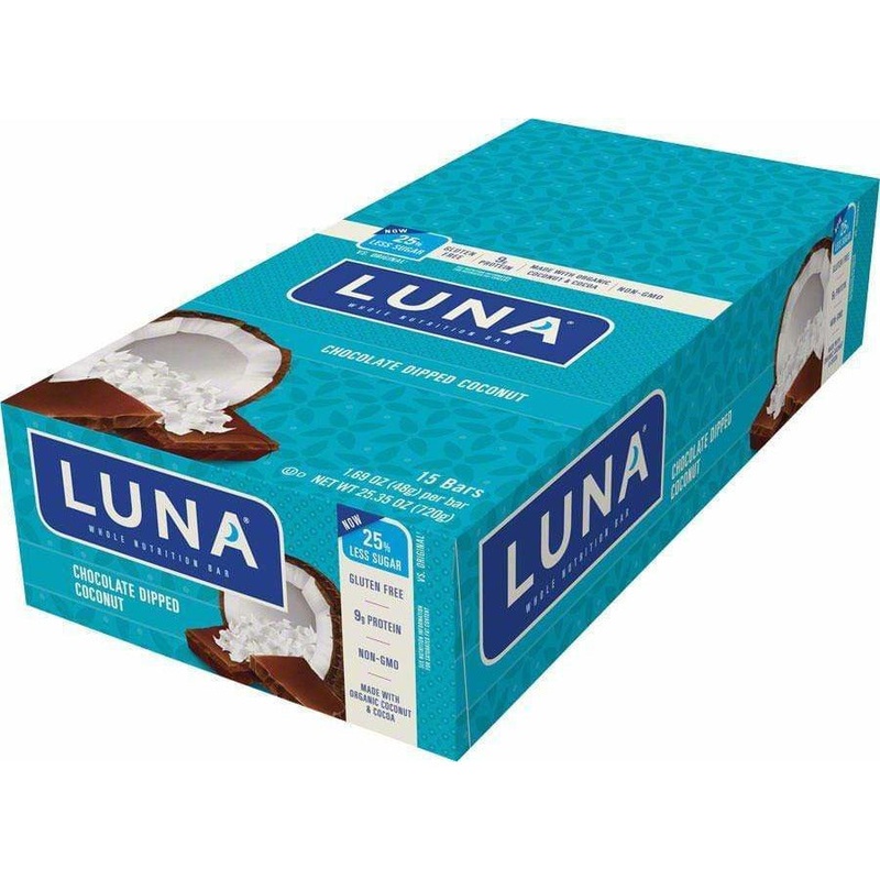 Clif Luna Bar: Dipped Chocolate Coconut Box of 15