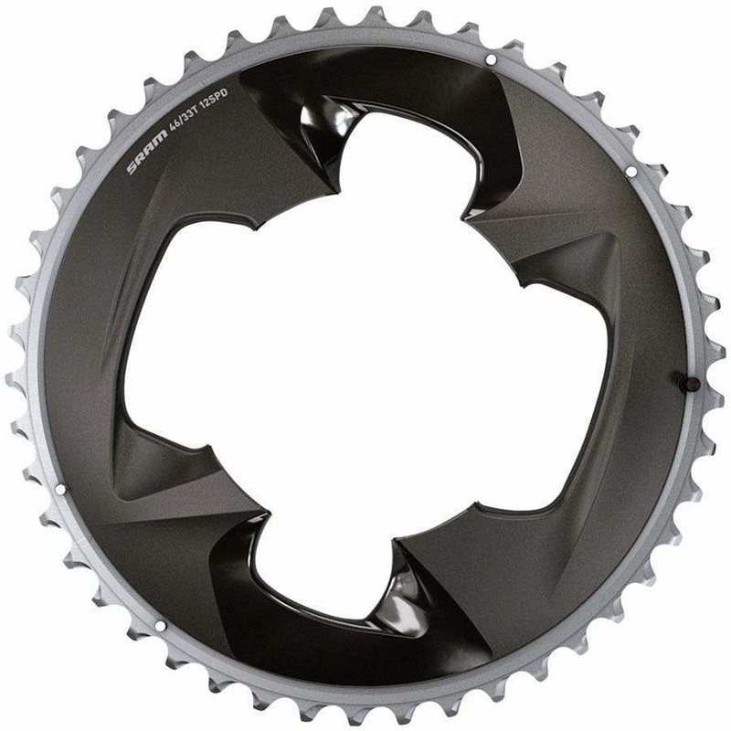 Force 2×12-Speed Outer Chainring – 48t, 107 BCD, 4-Bolt, Polar Grey, For use with 35t Inner