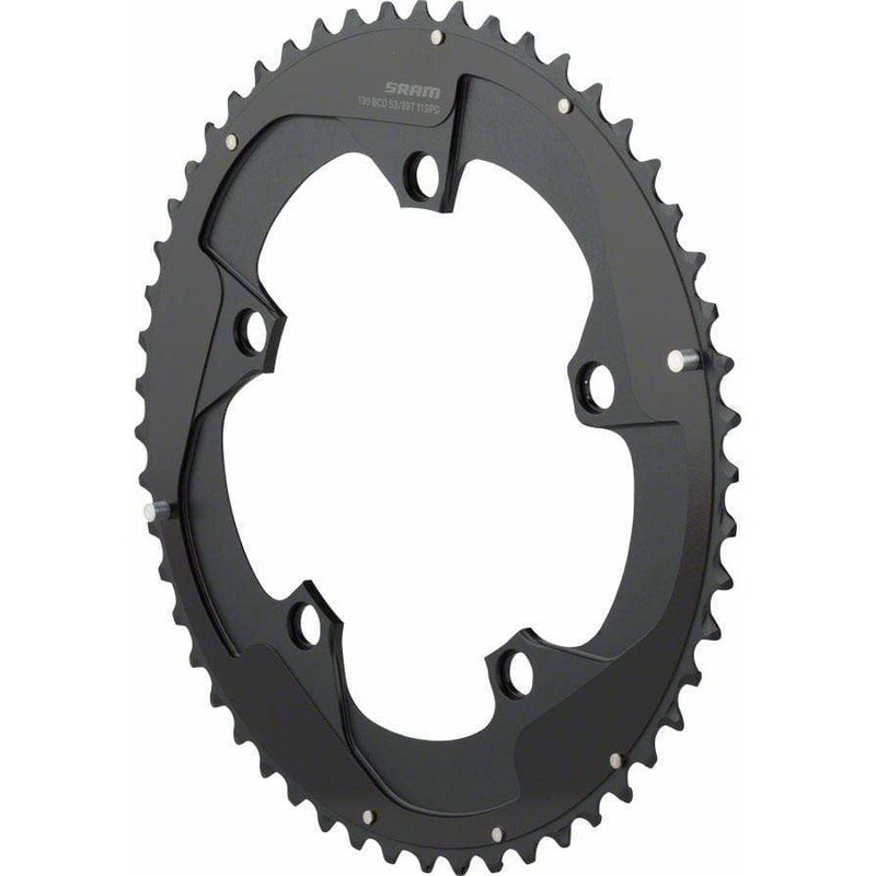 Red 22 53T x 130mm BCD YAW Chainring with Two Pin Positions, B2