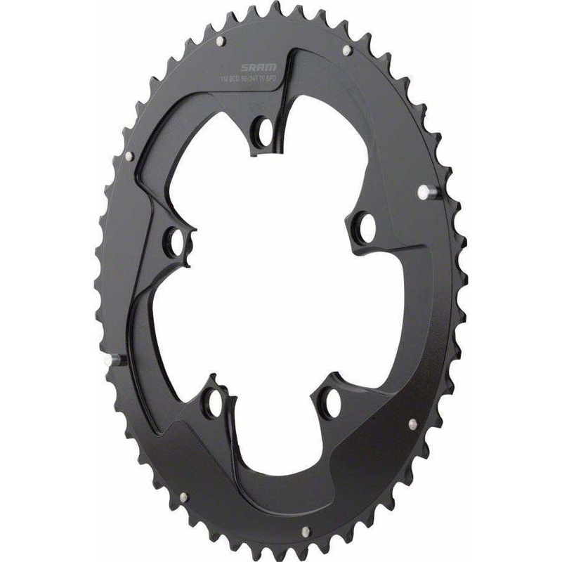 Red 22 50T x 110mm BCD YAW Chainring with Two Pin Positions, B2