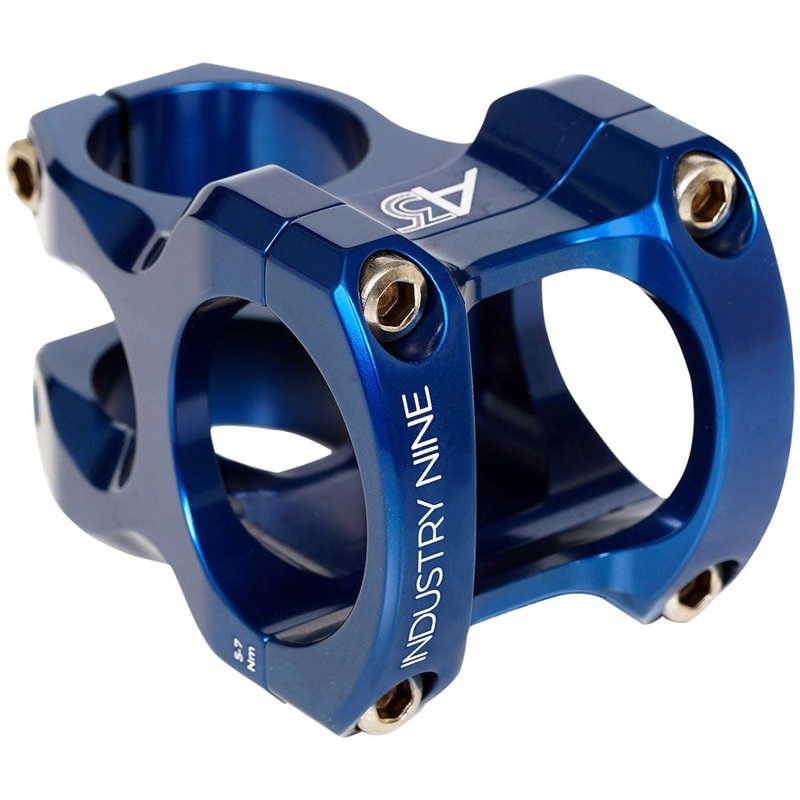 A35 Bike Stem – 35mm Clamp, +/-6, 1 1/8, Aluminum, Blue