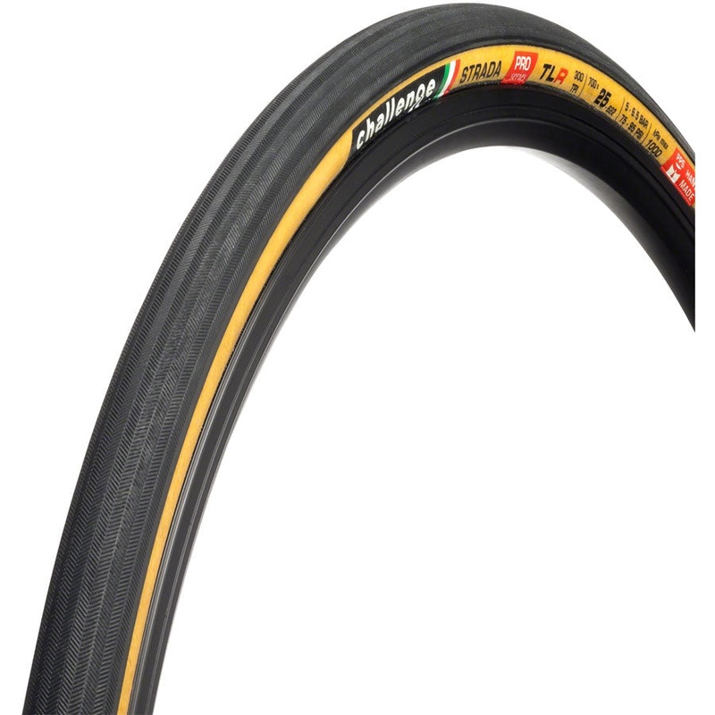 Strada Pro Gravel, Road Bike Tire – 700 x 27, Tubeless, Black/Tan, Handmade