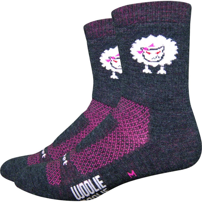 Woolie Boolie Baaad Sheep Socks – Gray/Pink