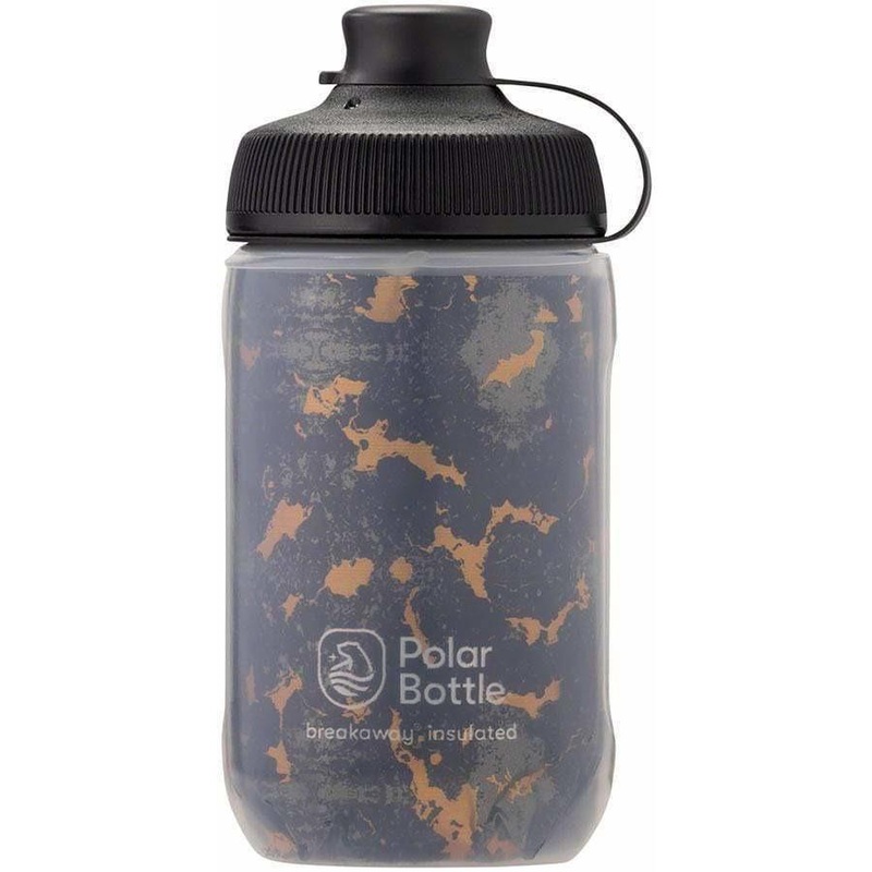 Breakaway Muck Insulated Shatter Bike Water Bottle – 12oz, Charcoal/Copper