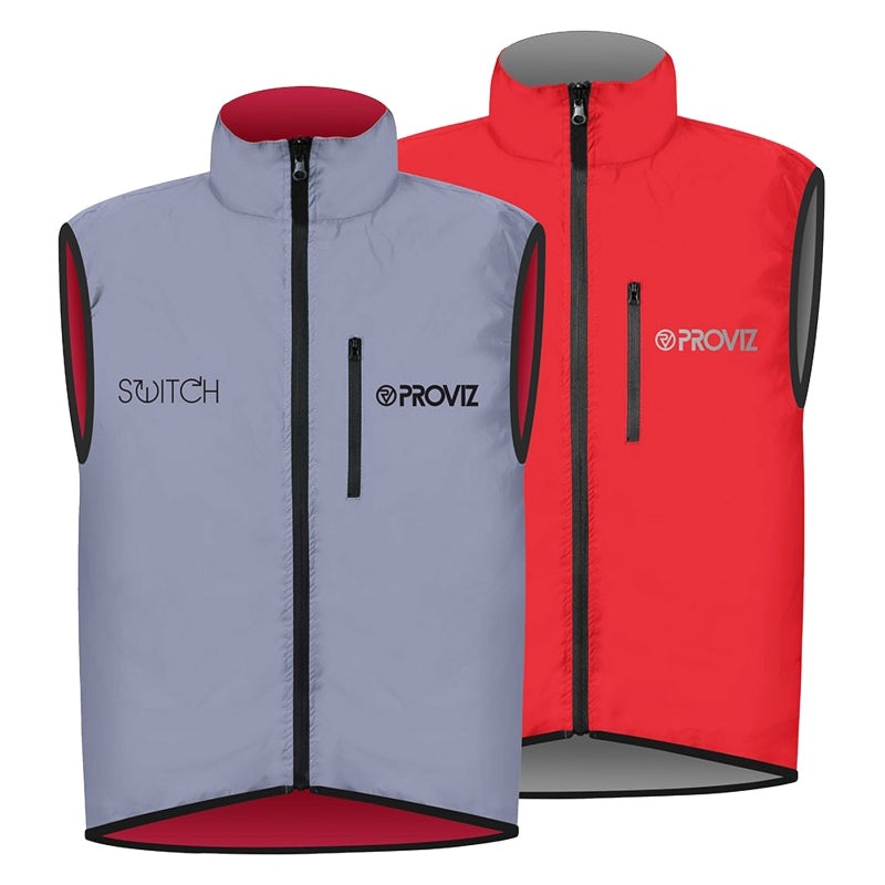 Proviz Switch Gilet Vest  SM Men`s Red/Reflective Grey Yes Reversible