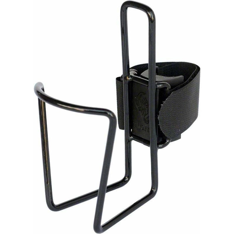 QuickCage 24oz Bike Water Bottle Cage: Vinyl Coated Black, No Bottle Included