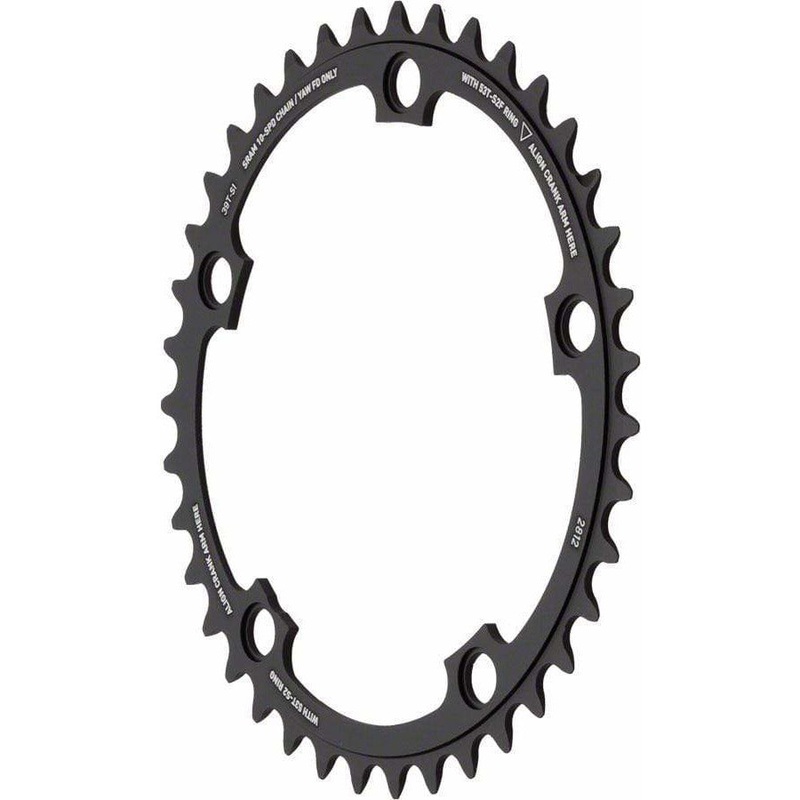 Red Yaw 39T 10-Speed Hidden Bolt Chainring Use with 53T