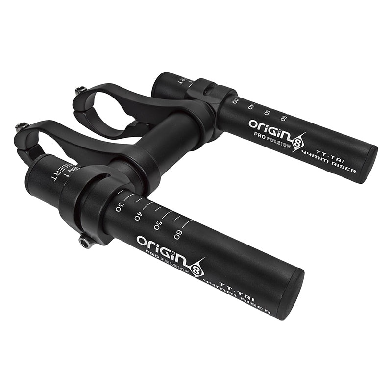 Origin8 Mini Tri Clip-On Bars 25.4mm – 31.8mm 110mm x 22.2mm Black Aero Bars AL6061
