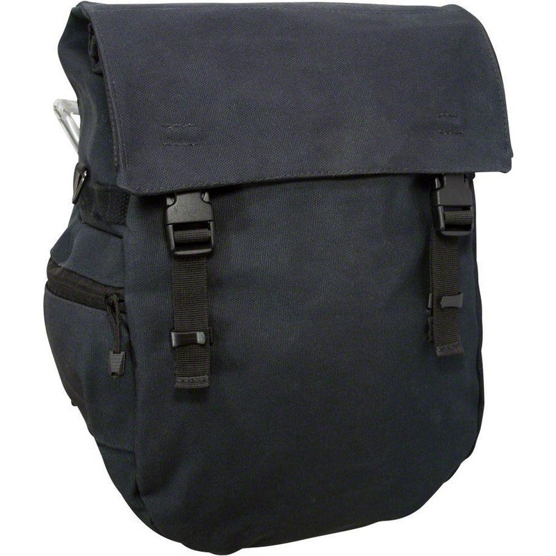Minnehaha Waterproof Canvas Pannier: Black