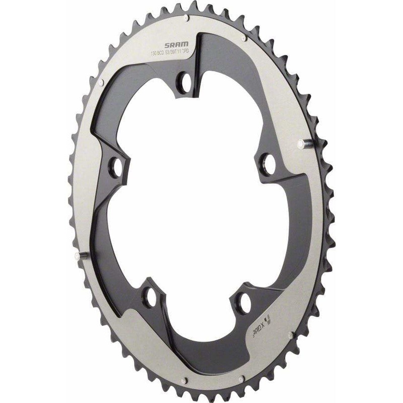 Red 22 53T 130mm BCD YAW Chainring Gray Hidden Non-Hidden Bolt Use 39T