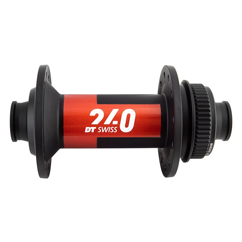 DT Swiss 240 Front Hub – 12 x 100mm Center-Lock Black/Red 24H