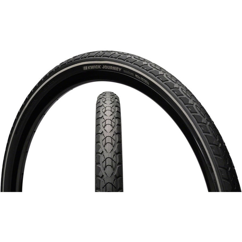 Kwick Journey Road Bike Tire – 26 x 1.95, Clincher, Wire, Black/Reflective, 60tpi, KS