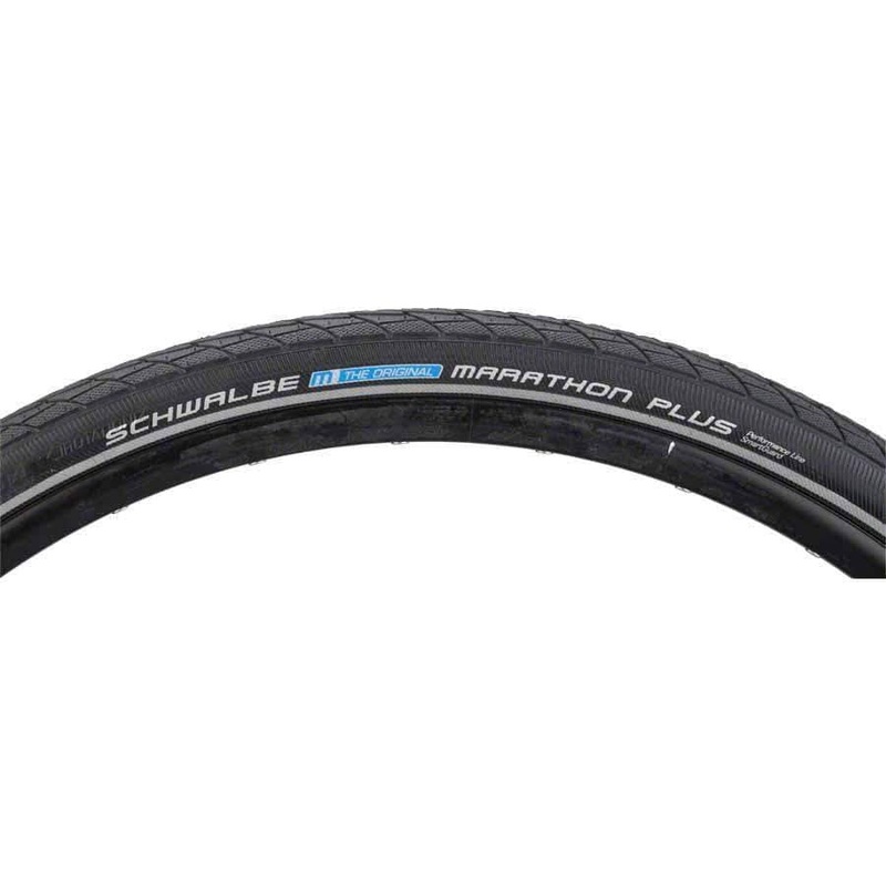 Marathon Plus Bike Tire: 700 x 35c, Wire Bead, Performance Line, Endurance Compound, SmartGuard, Black/Reflect