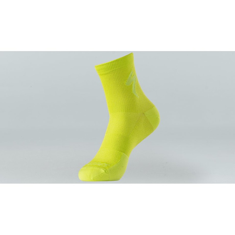soft air mid logo sock hyper green s