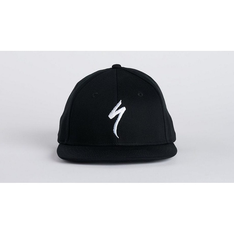 flat brim hat black/white osfa