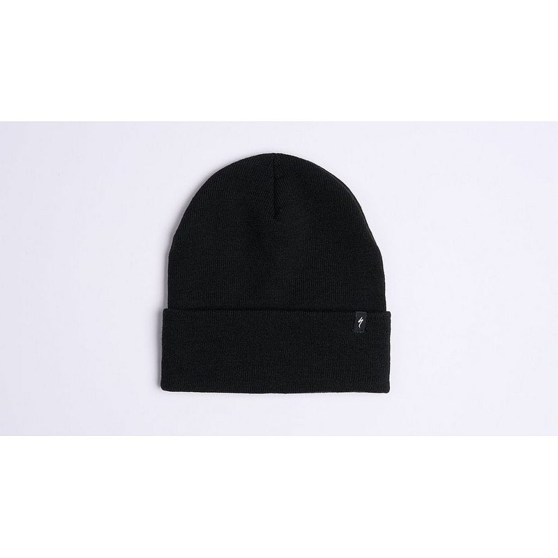 s-logo rib knit beanie hat black osfa