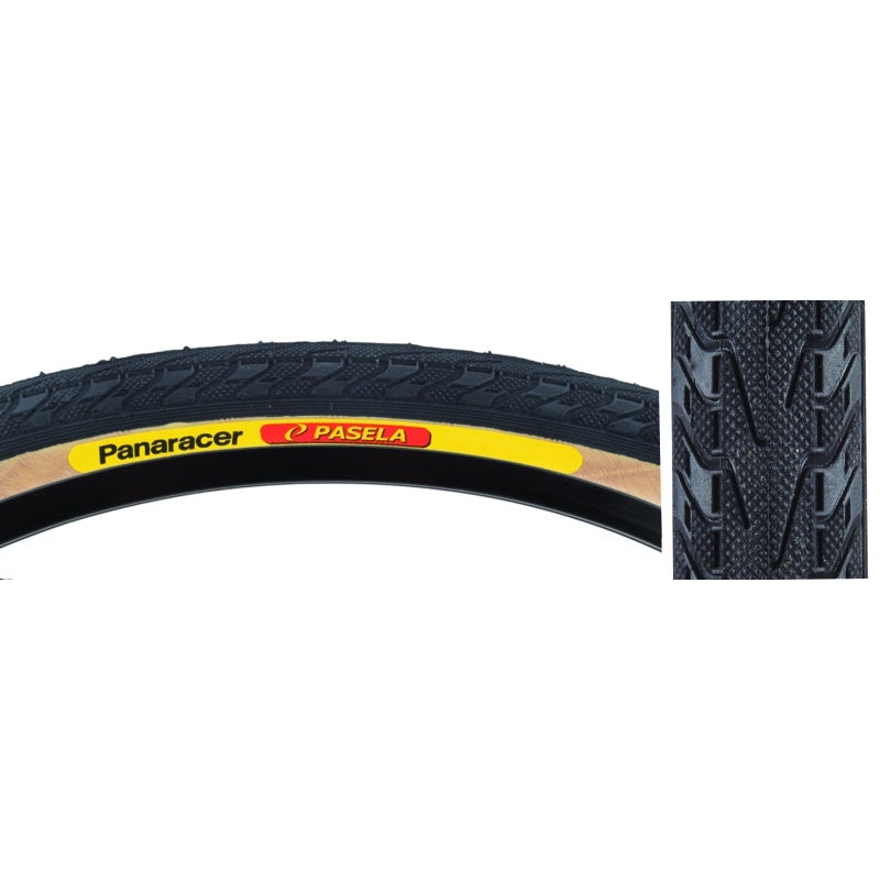 Panaracer Pasela Tire – 700 x 38 Clincher Wire Black/Amber