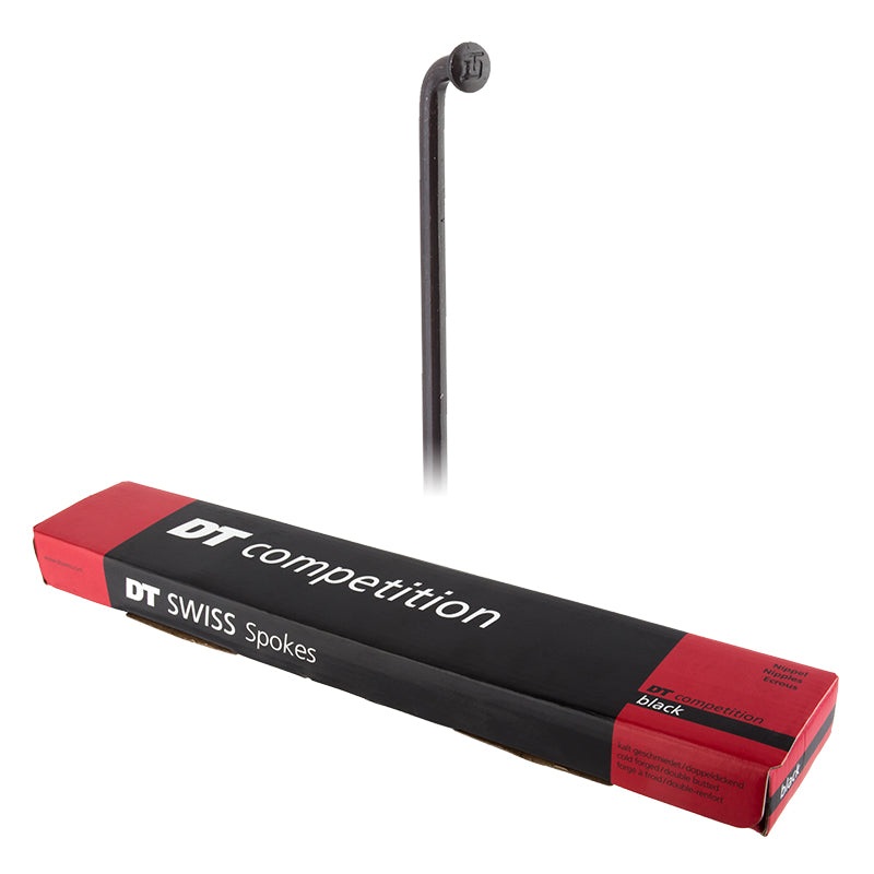 DT Swiss Competition Spoke: 2.0/1.8/2.0mm 296mm J-bend Black Box of 100