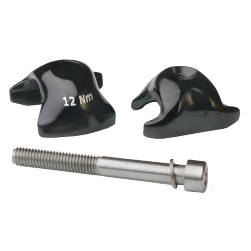 WCS 1-Bolt Seatpost Saddle Rail Clamp – Outer Plates For Carbon Posts 8 x 8.5mm Rails BLK