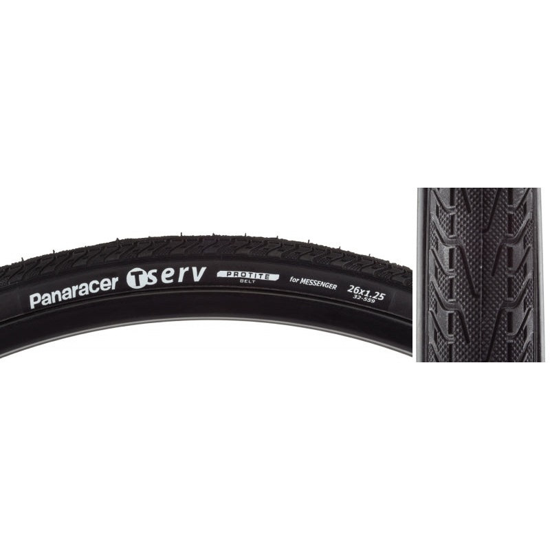 Panaracer T-Serv Protite Tire – 26 x 1.25 Clincher Folding Black 60tpi