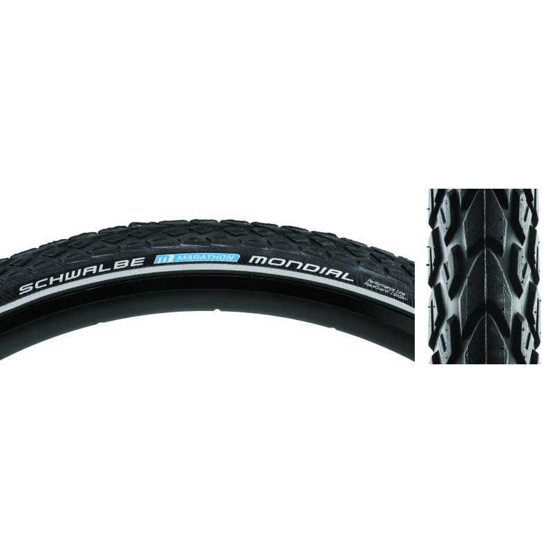 Schwalbe Marathon Mondial Tire 700x40C Wire Clincher Endurance RaceGuard 67TPI Black
