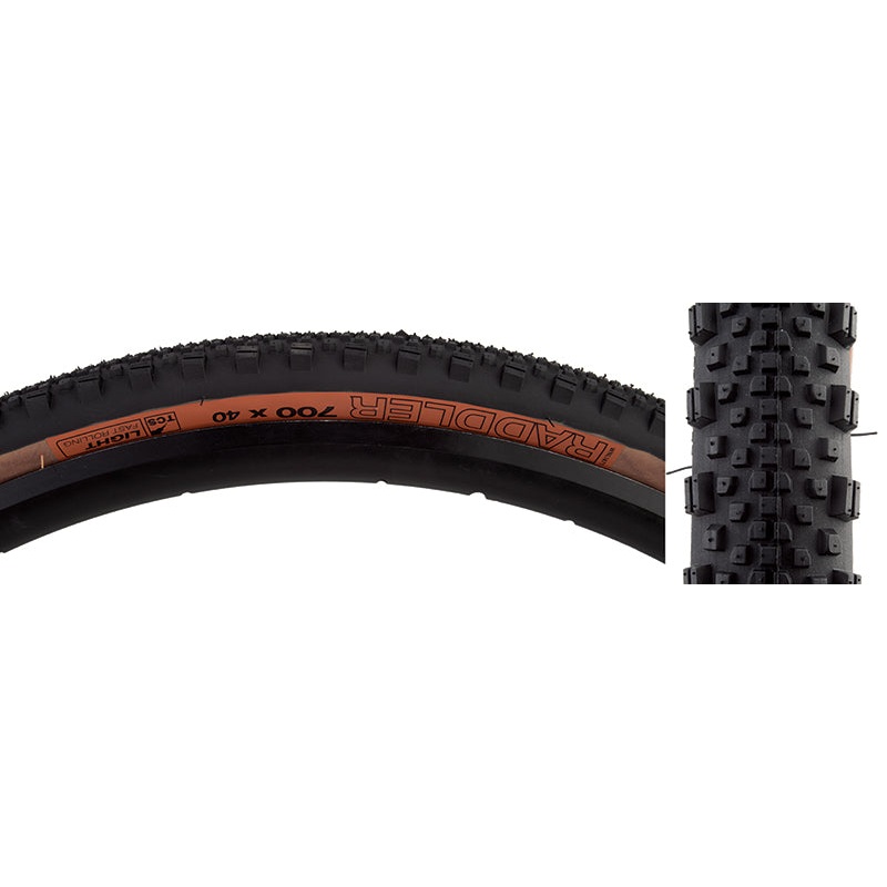 WTB Raddler Tire – 700 x 40 TCS Tubeless Folding BLK/Tan Light Fast Rolling