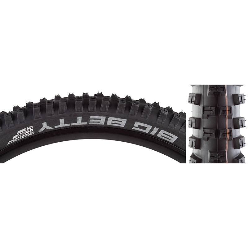 Schwalbe Big Betty Tire – 27.5 x 2.6 Tubeless Folding BLK Evolution Line Addix Soft Super Gravity