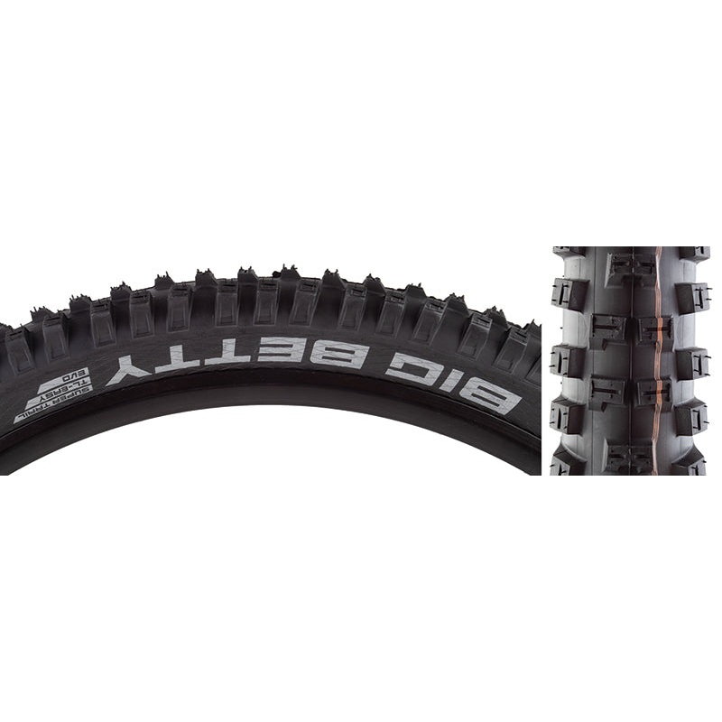 Schwalbe Big Betty Tire – 29 x 2.6 Tubeless Folding BLK Evolution Line Addix Soft Super Trail