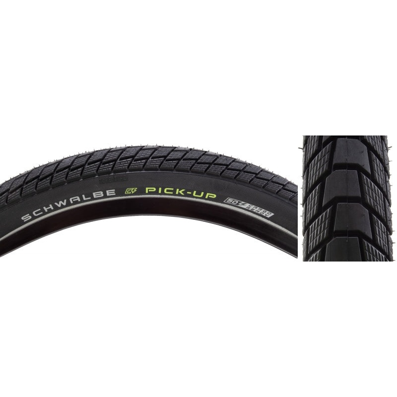 Schwalbe Pick-Up Tire – 27.5 x 2.60 Clincher Wire BLK/Reflective Performance Line Super Defense Addix E Twin Skin E-50