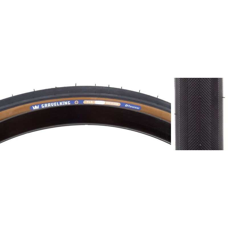 Panaracer GravelKing Slick Plus Tire – 700 x 30 Tubeless Folding Black/Brown