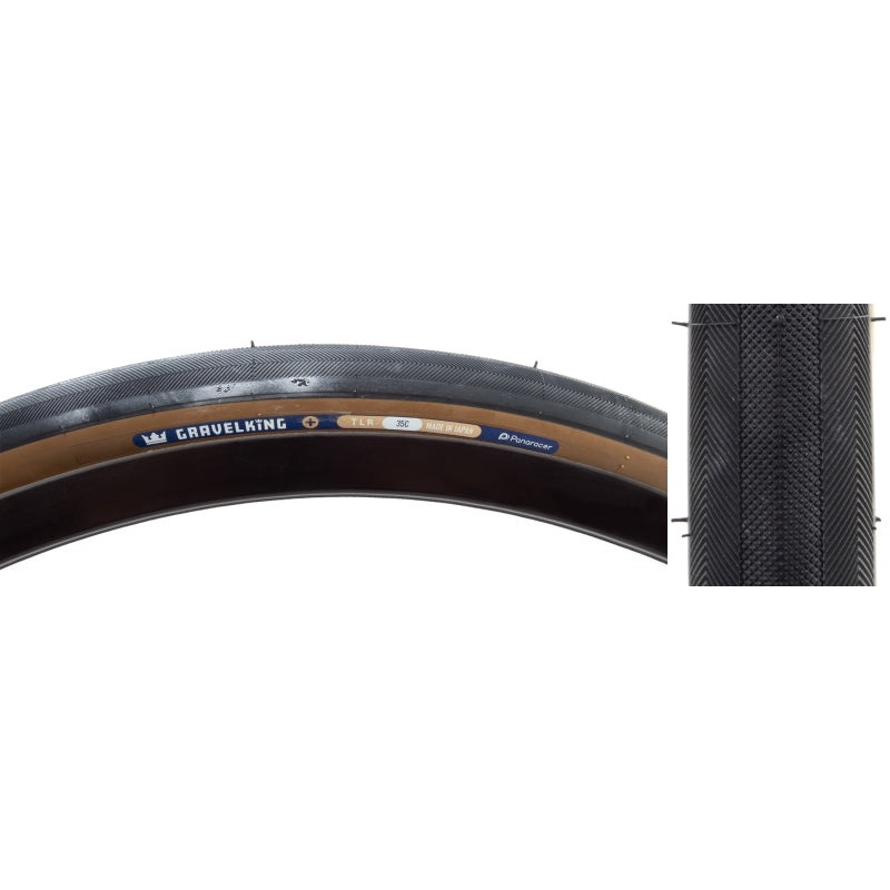 Panaracer GravelKing Slick Plus Tire – 700 x 40 Tubeless Folding Black/Brown