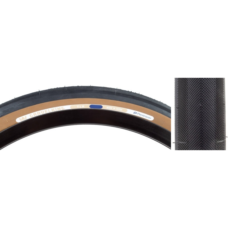 Panaracer GravelKing Slick Tire – 650b x 38 / 27.5 x 1.50 Tubeless Folding BLK/Brown