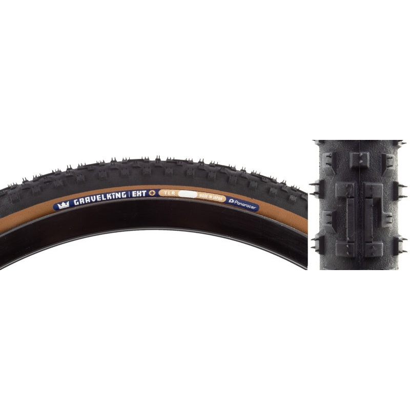Panaracer GravelKing EXT Plus Tire – 700 x 38 Tubeless Folding Black/Brown