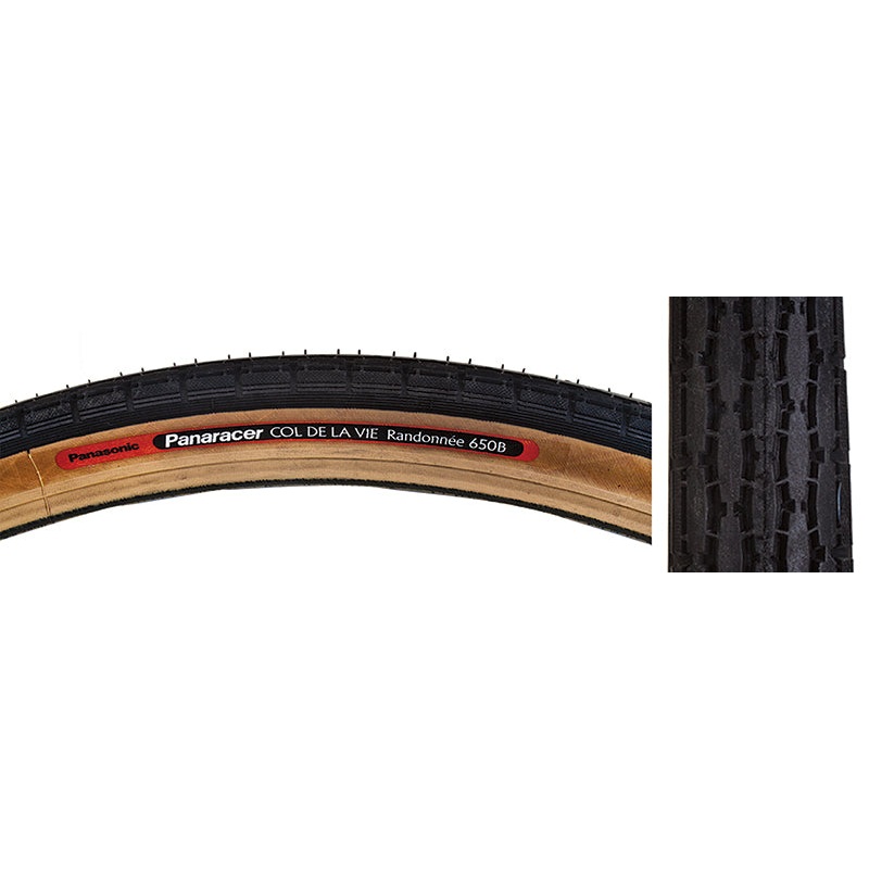 Panaracer Col de la Vie Tire – 650b x 38mm Clincher Wire Black/Tan 60tpi