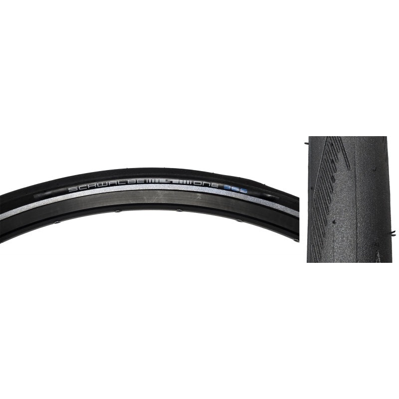 One 365 Tire – 700 x 28 Clincher Wire BLK/Reflective Performance Line GreenGuard Addix 4Season E-25