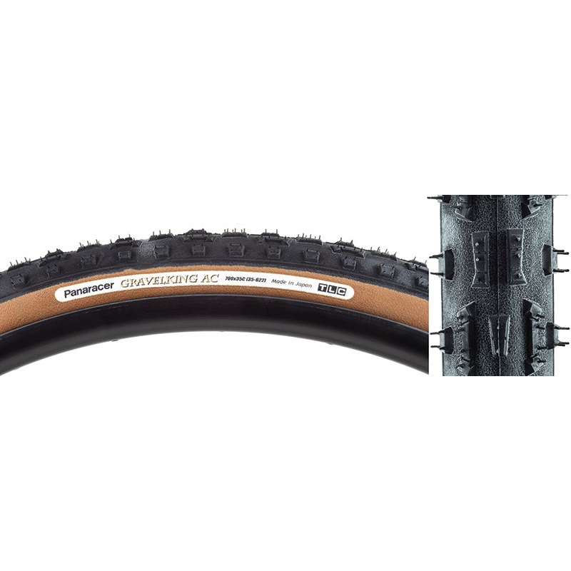 GravelKing AC Tire 700x35C Folding Tubeless Ready ZSG Natural Anti-Flat Casing Brown