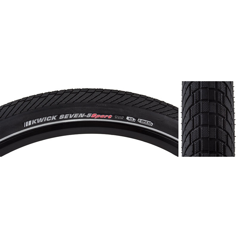 Kwick Seven.5 Tire – 27.5 x 2.2 Clincher Wire BLK/Reflective 60tpi KS