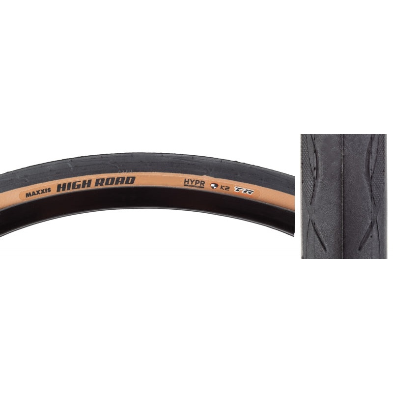 High Road Tire – 700 x 28 Tubeless Folding BLK/Tan HYPR K2 Protection