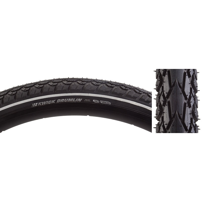 Kwick Drumlin Tire – 700 x 50 Clincher Wire Black/Reflective 60tpi