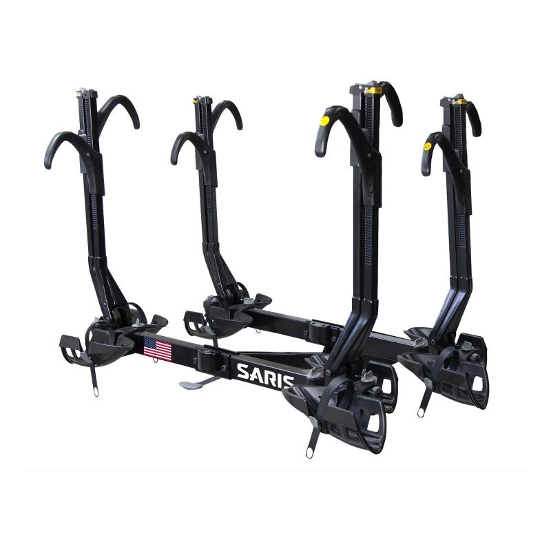 Superclamp G3 Hitch Mount Rack 2 Bikes: 4 Max weight per bike: 60 lb for 2 closest – 35 lb for 2 furthest trays