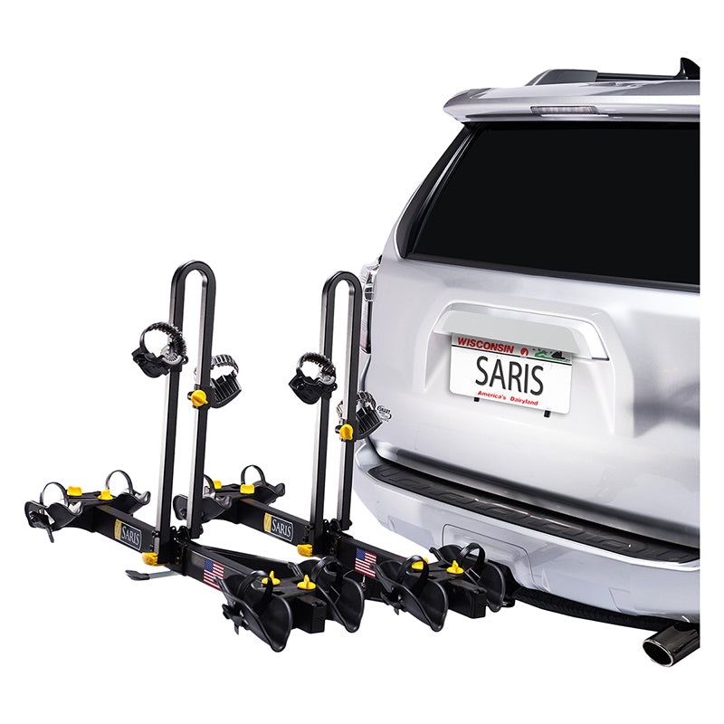 Freedom Hitch Mount Rack 2 Bikes: 4 Max weight per bike: 60 lb for 2 closest – 35 lb for 2 furthest trays