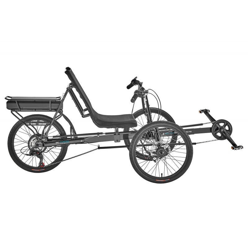 Sun seeker E-Eco Tad Electric Assist Tadpole Unisex 30-52` X-Seam Gloss Black 20` Black 70.5 – 78.75` 7 Speed Disc Brake
